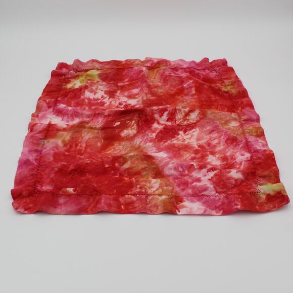 Pottery Barn Linen Napkins SET 6 Pink Yellow Tie Dye Pastel Festive Party - Picture 13 of 14